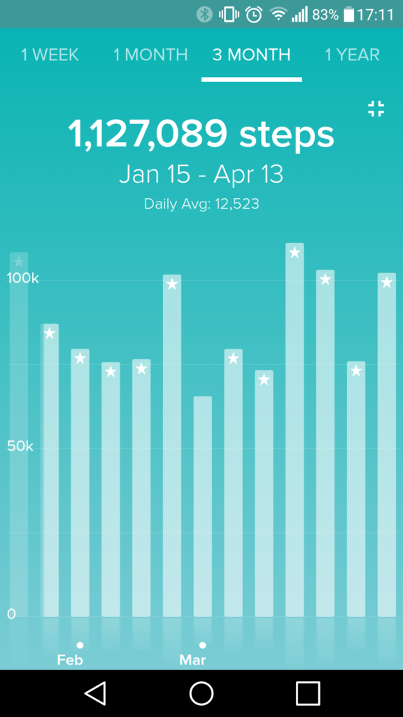 Fitbit 3 month Steps